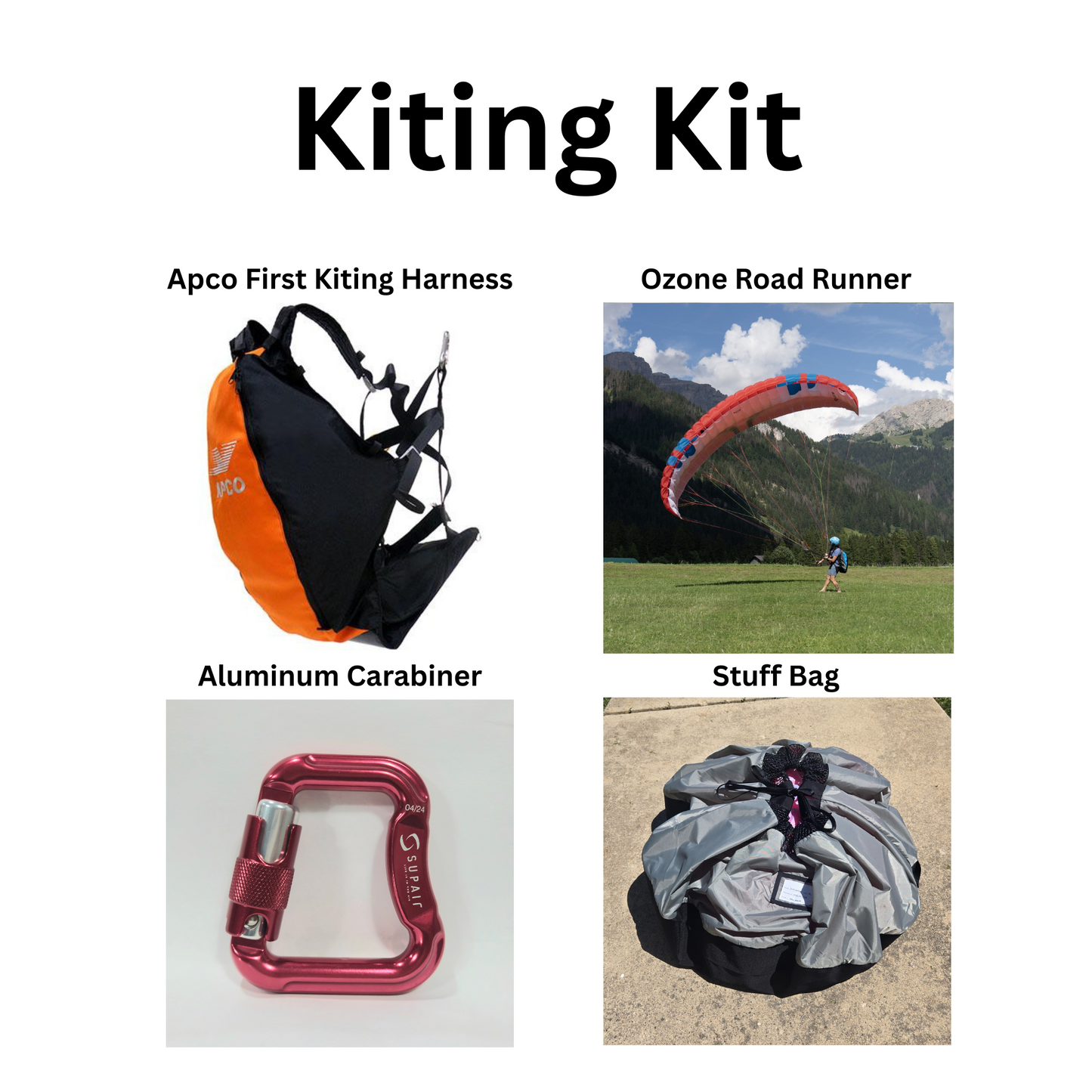 Paraglider/Paramotor Kiting Kit (Flyable & Not)
