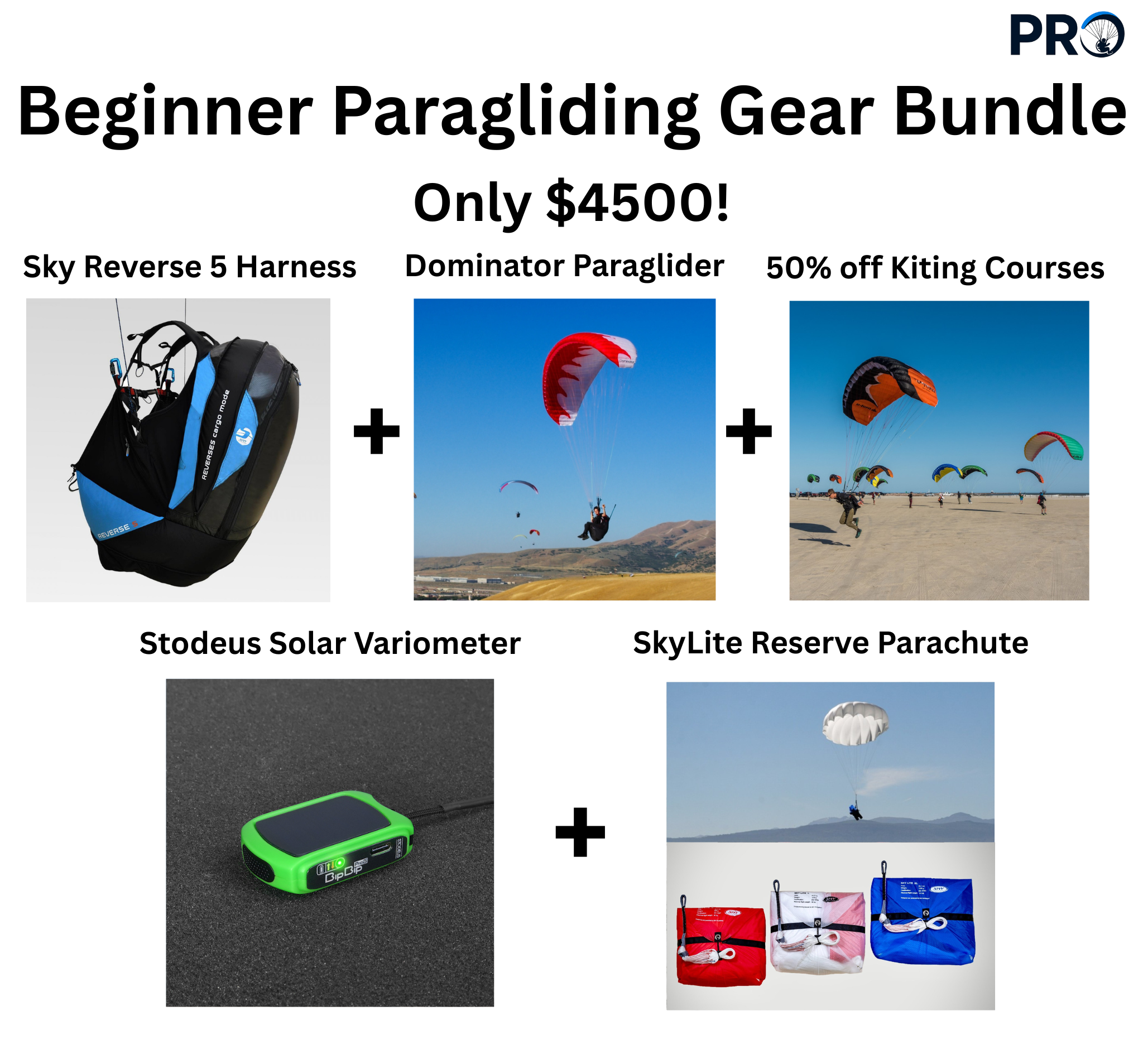 paragliding gear cost Beginner Bundle Helmnetz Farbe:Schwarz EasyJake Jake Brake Switch quick-disabled