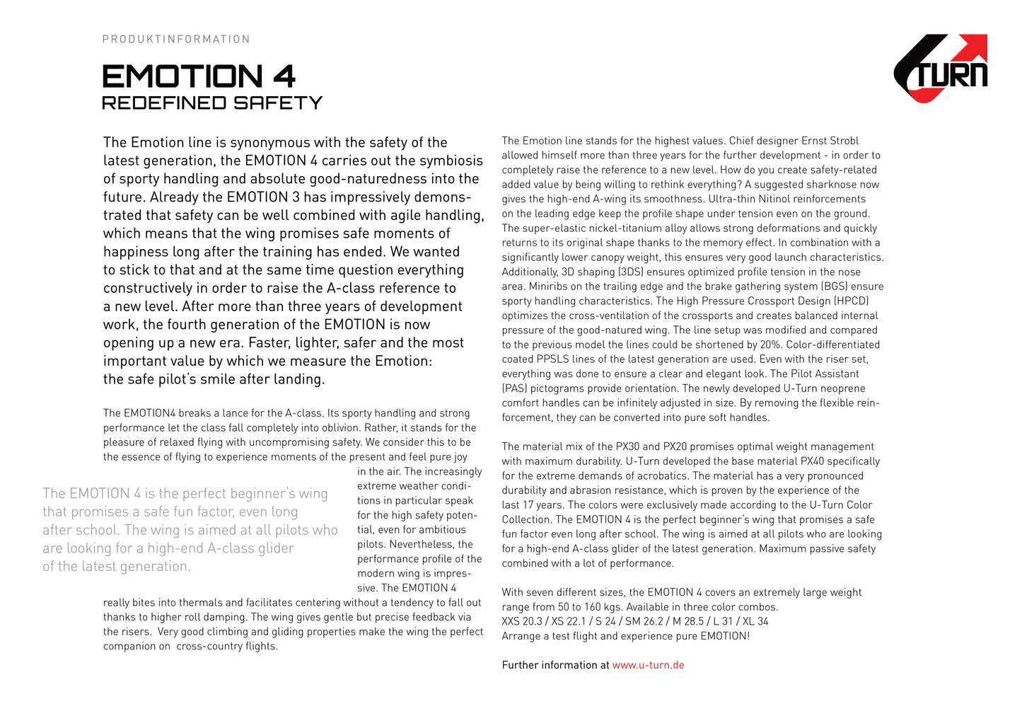 U-Turn Emotion4 (EN-A Beginner Glider)