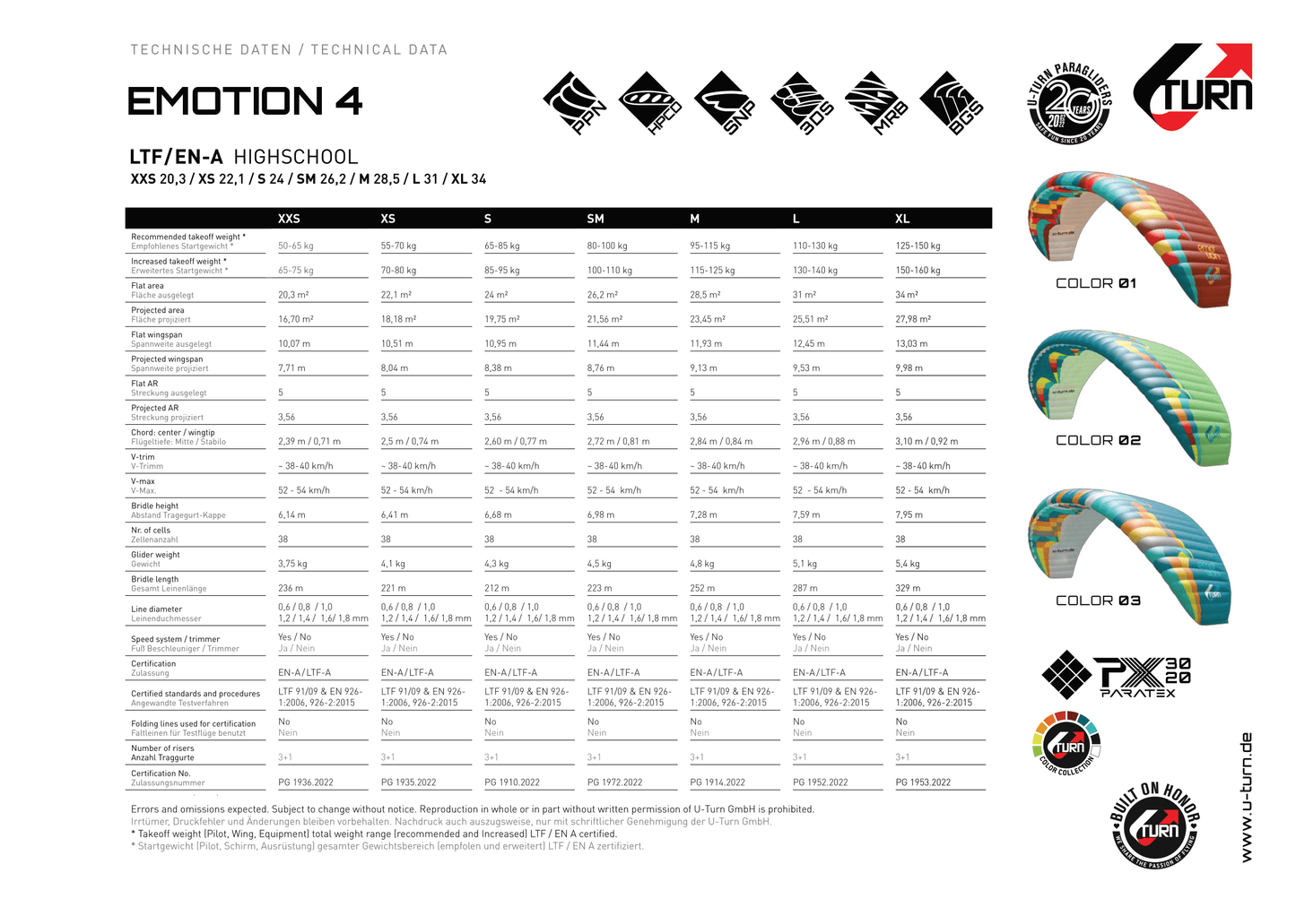 U-Turn Emotion4 (EN-A Beginner Glider)
